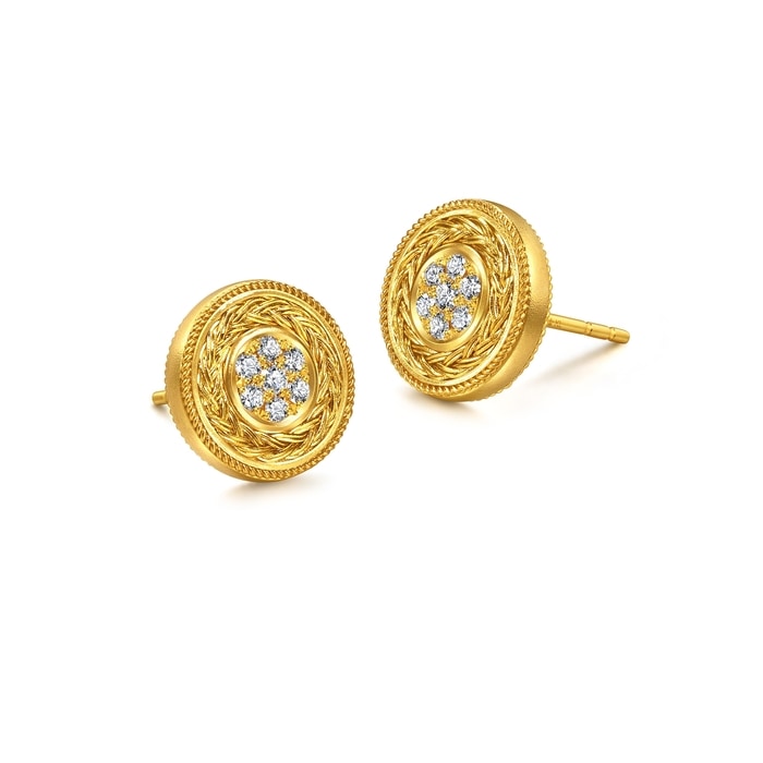 Solid Gold Earring | Chow Sang Sang Jewellery | Cultural Blessings | 95722E - 4