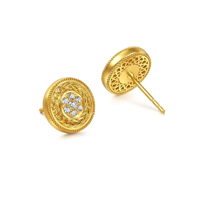 Solid Gold Earring | Chow Sang Sang Jewellery | Cultural Blessings | 95722E - 5