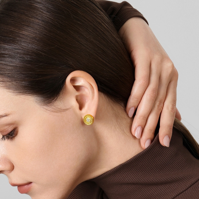 Solid Gold Earring | Chow Sang Sang Jewellery | Cultural Blessings | 95722E - 3