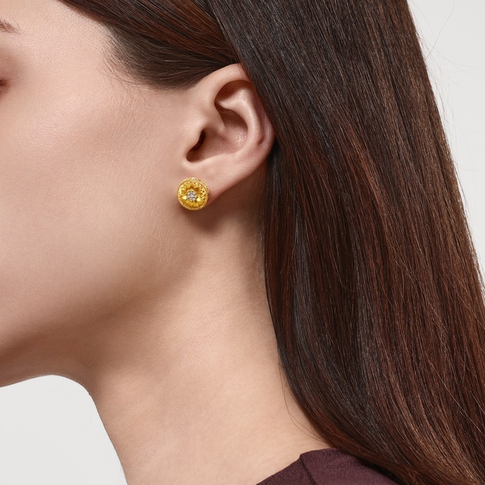 999黃金 耳環 | 周生生珠寶 | Cultural Blessings 「文化祝福」 | 95723E - 3