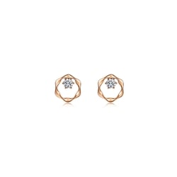 18K Rose Gold Diamond Earrings