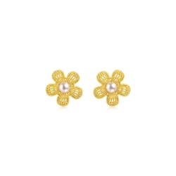 Taffy' 999.9 Gold Pearl Earrings