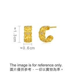 999 Gold  Diamond Ginkgo Leaf Earrings