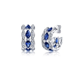 18K White Gold Sapphire Earrings