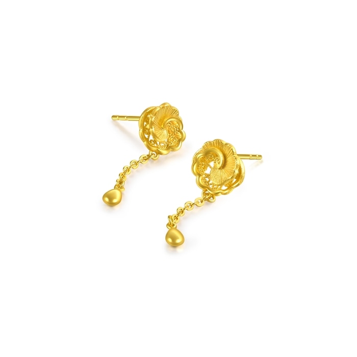 Solid Gold Earring | Chow Sang Sang Jewellery | Chinese Wedding Collection | 95839E - 5