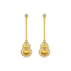'The Oriental' 999.9 Gold Diamond Gourd Earrings