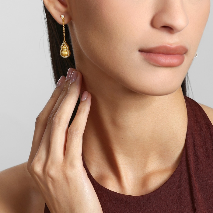 Solid Gold Earring | Chow Sang Sang Jewellery | Cultural Blessings | 95841E - 3