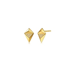  'M' 999 Gold Diamond Earrings