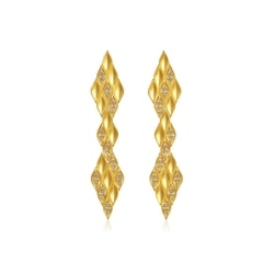 足金鑲嵌鑽石耳環