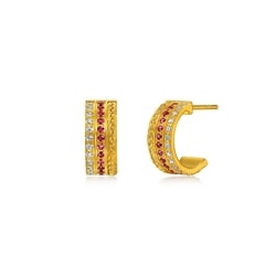 'The Oriental' 999.9 Gold Ruby Earrings