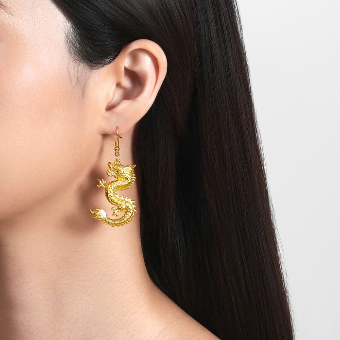Solid Gold Earring | Chow Sang Sang Jewellery | Chinese Wedding Collection | 96032E - 3