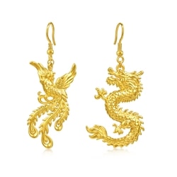 「龍鳳和鳴」足金耳環