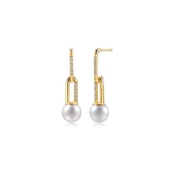 'Cosmos' 18K Yellow Gold Freshwater Pearl Earrings