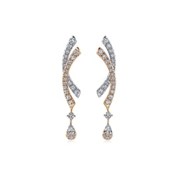 「永恆之頌」18K白紅分色黃金鑽石耳環