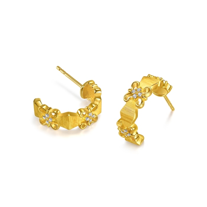 Solid Gold Earring | Chow Sang Sang Jewellery | Gold Rhyme | 96158E - 5