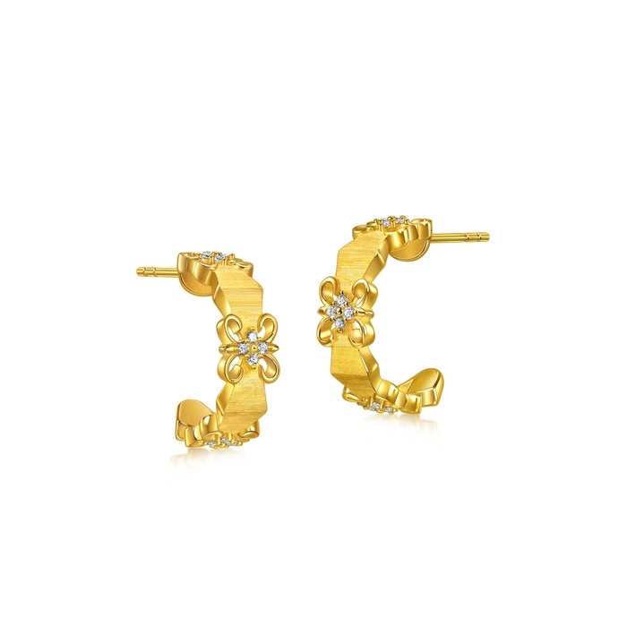 Solid Gold Earring | Chow Sang Sang Jewellery | Gold Rhyme | 96158E - 4