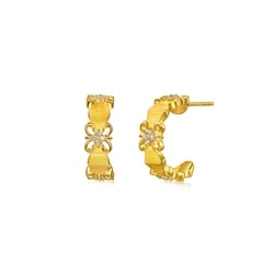 999 Gold Diamond Earrings