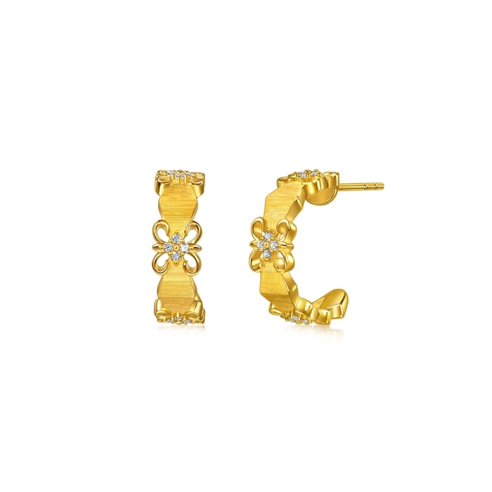 Solid Gold Earring | Chow Sang Sang Jewellery | Gold Rhyme | 96158E - 1
