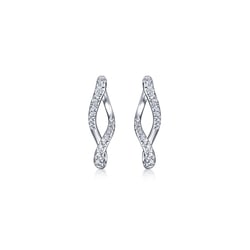 'Form' 18K White Gold Diamond Earrings