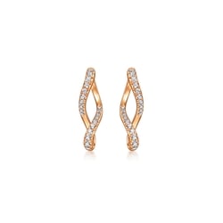 'Form' 18K Rose Gold Diamond Earrings