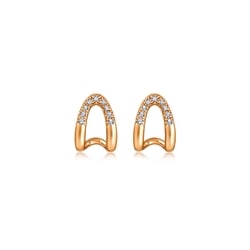'Form' 18K Rose Gold Diamond Earrings
