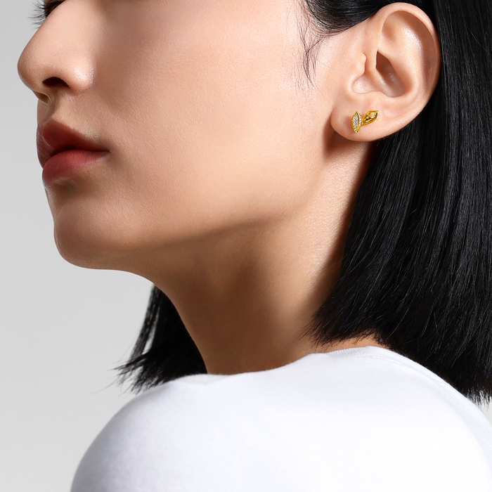 Solid Gold Earring | Chow Sang Sang Jewellery | 96184E - 3