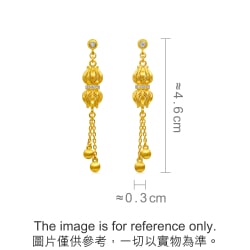 'The Oriental' 999.9 Gold Diamond Drop Earrings