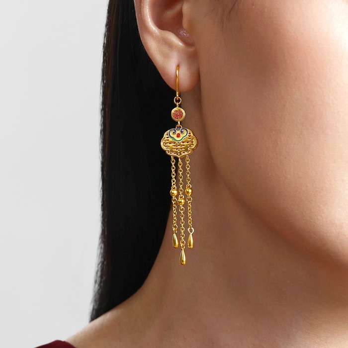 999.9黃金 耳環 | 周生生珠寶 | 生生有囍 | 96507E - 2