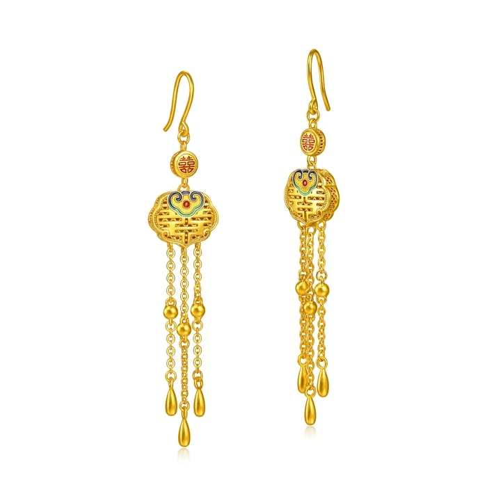 999.9黃金 耳環 | 周生生珠寶 | 生生有囍 | 96507E - 4