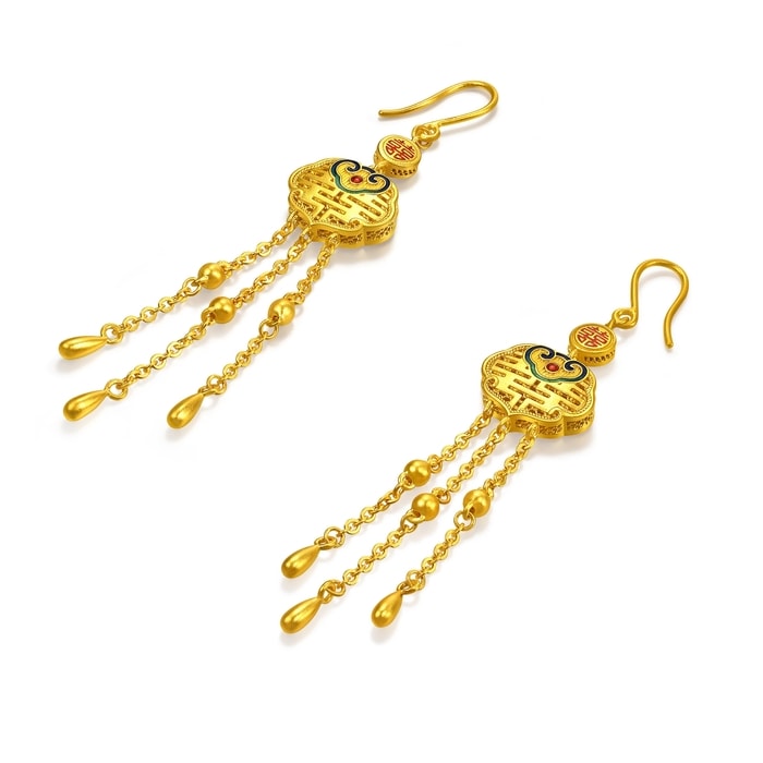 999.9黃金 耳環 | 周生生珠寶 | 生生有囍 | 96507E - 5