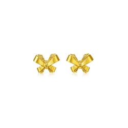 999 Gold Bow Tie Earrings
