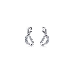 'Form' 18K White Gold Diamond Earrings