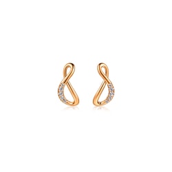 'Form' 18K Rose Gold Diamond Earrings