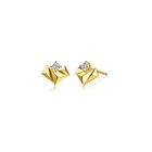 'M' 999 Gold Diamond Earrings
