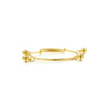 999.9 Gold Baby Bangle with Bells