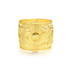 'Dragon & Phoenix' 999.9 Gold Bangle