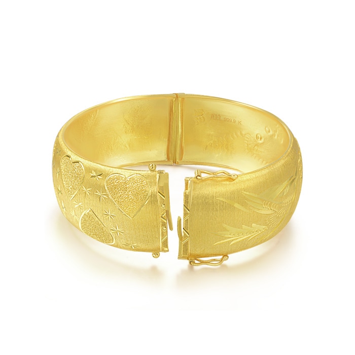 999.9 Gold Dragon & Phoenix Bangle | 85580K(~0.847 tael
