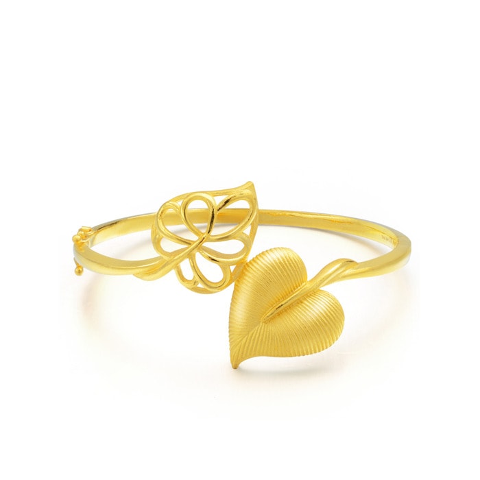 Chinese Wedding Collection - 'Floral' 999.9 Gold Bangle