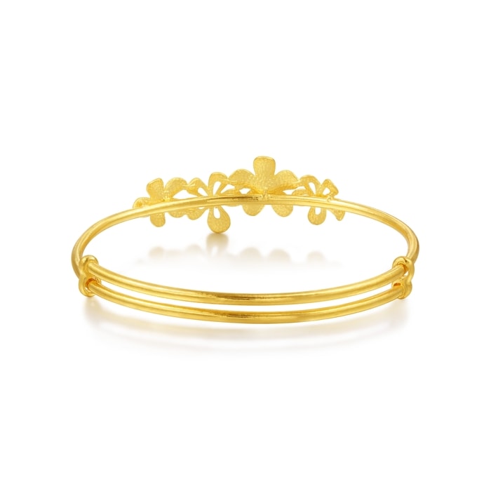 Chinese Wedding Collection - 'Floral' 999.9 Gold Bangle Chinese Wedding Collection - 'Floral' 999.9 Gold Bangle