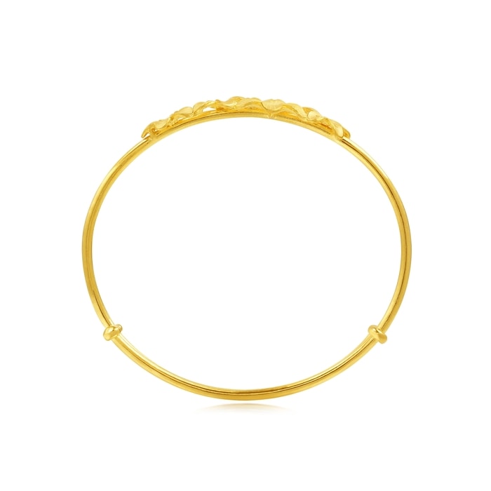 Chinese Wedding Collection - 'Floral' 999.9 Gold Bangle