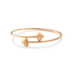 Wrist Play' 18K Red Gold Hearts Bangle