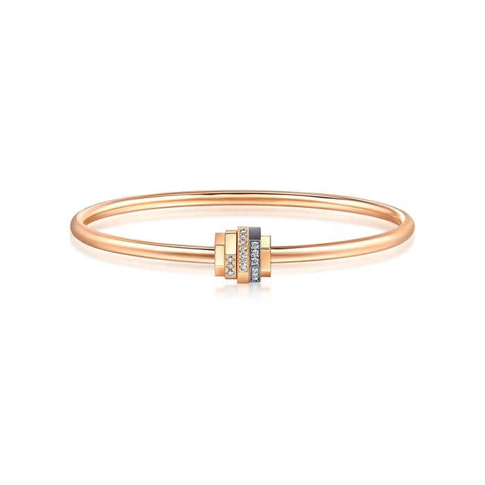 18K Rose & Black Gold Bangle | Chow Sang Sang Jewellery | 90604K - 1