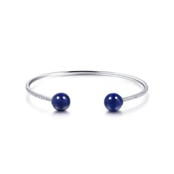 'Cosmos' 18K White Gold Lapis Lazuli Bangle