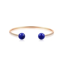 'Cosmos' 18K Rose Gold Lapis Lazuli Bangle