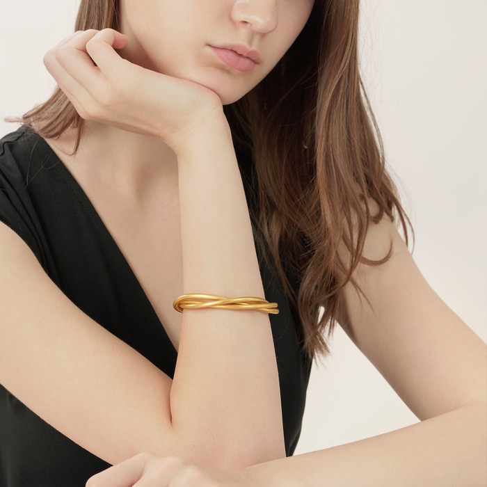 Solid Gold Bangle | Chow Sang Sang Jewellery | Cultural Blessings | 92296K - 3