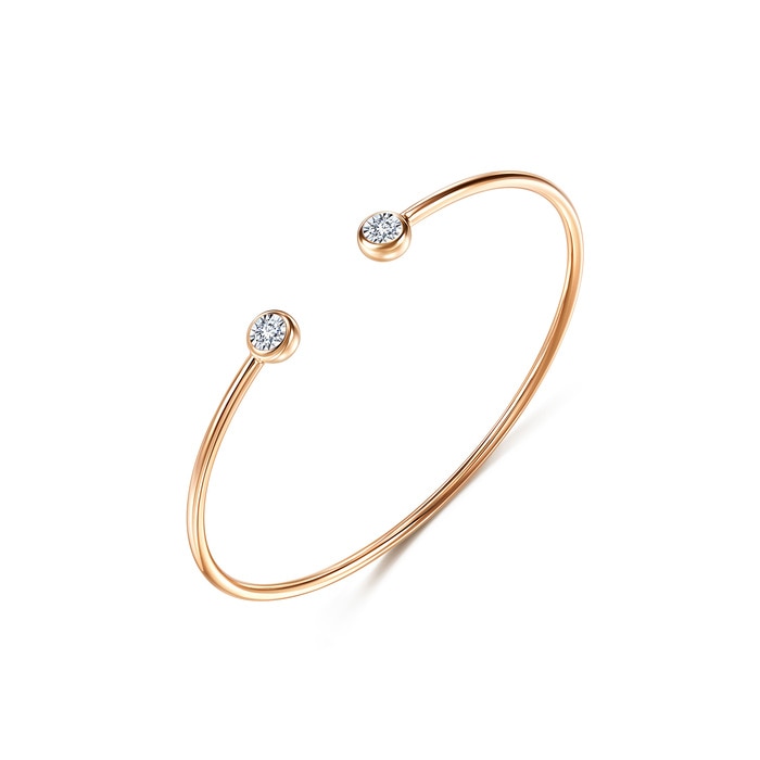 Daily Luxe 18K White & Rose Gold Bangle - 93261K | Chow Sang Sang Jewellery