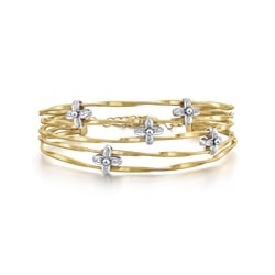 「Marrakech Onde」18K黃白分色黃金鑽石手鐲