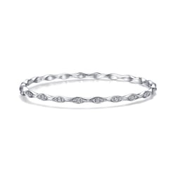18K White Gold Diamond Bangle