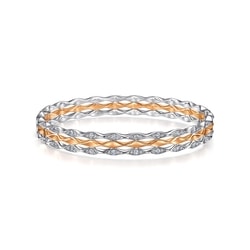 18K White & Red Gold Diamond Bangle