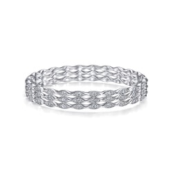 18K White Gold Diamond Bangle